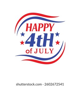 4th of July Typography Vector Art | Patriotic Independence Day Illustration