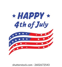 4th of July Typography Vector Art | Patriotic Independence Day Illustration