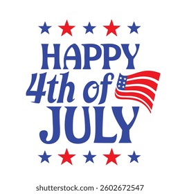 4th of July Typography Vector Art | Patriotic Independence Day Illustration