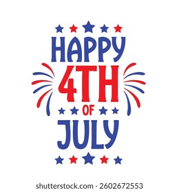 4th of July Typography Vector Art | Patriotic Independence Day Illustration