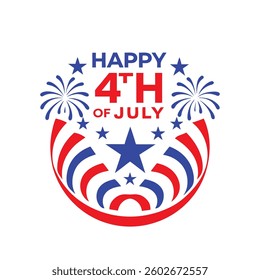 4th of July Typography Vector Art | Patriotic Independence Day Illustration