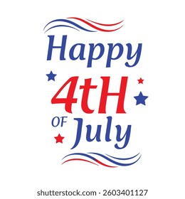 4th of July Typography Vector Art | Patriotic Independence Day Illustration