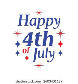 4th of July Typography Vector Art | Patriotic T-Shirt Text Illustration Design