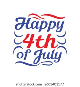 4th of July Typography Vector Art | Patriotic T-Shirt Text Illustration Design