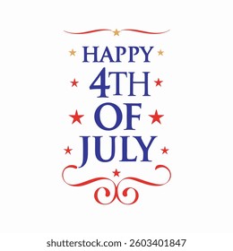 4th of July Typography Vector Art | Patriotic Independence Day Illustration