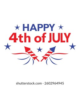 4th July Typography Vector Illustration and Calligraphy Text Design | Independence Day Graphics