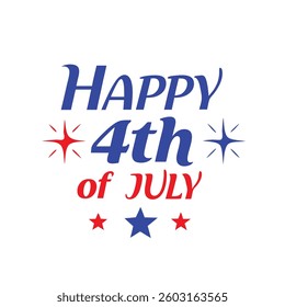 4th July Typography Vector Illustration and Calligraphy Text Design | Independence Day Graphics