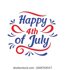 4th July Typography Vector Illustration and Calligraphy Text Design | Independence Day Graphics