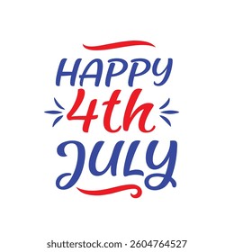 4th July Typography Vector Illustration and Calligraphy Text Design | Independence Day Graphics