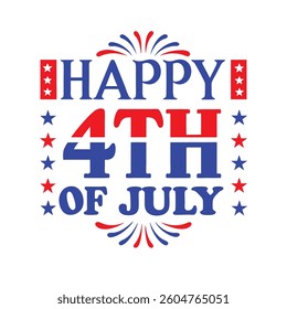 4th July Typography Vector Illustration and Calligraphy Text Design | Independence Day Graphics