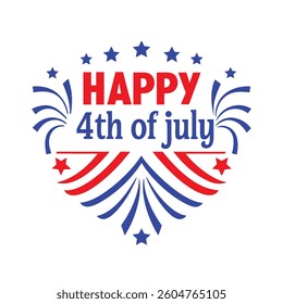 4th July Typography Vector Illustration and Calligraphy | Independence Day T-Shirt Design
