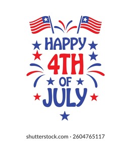 4th July Typography Vector Illustration and Calligraphy | Independence Day T-Shirt Design