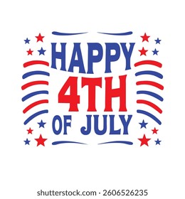 4th July Typography Vector Illustration and Calligraphy Text Design | Independence Day Graphics