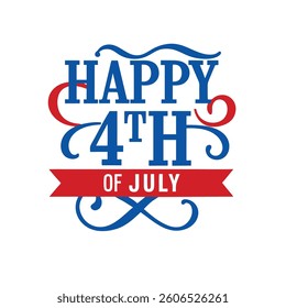 4th July Typography Vector Illustration and Calligraphy | Independence Day T-Shirt Design