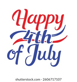 4th July Typography Vector Illustration and Calligraphy Text Design | Independence Day Graphics