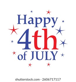 4th July Typography Vector Illustration and Calligraphy Text Design | Independence Day Graphics