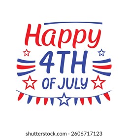 4th July Typography Vector Illustration and Calligraphy Text Design | Independence Day Graphics