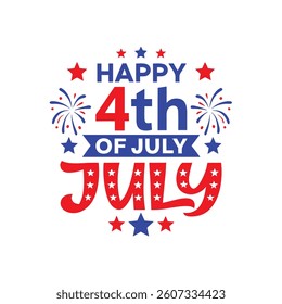 4th July Typography Vector Illustration and Calligraphy | Independence Day T-Shirt Design