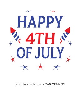4th July Typography Vector Illustration and Calligraphy Text Design | Independence Day Graphics