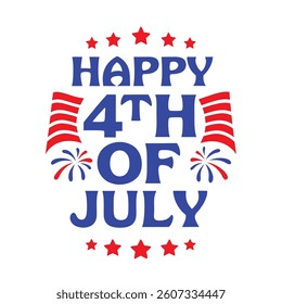 4th of July Typography Vector Illustration and Calligraphy | Independence Day T-Shirt Design