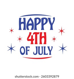 4th of July Typography Vector | Minimalist Text and Letter Design for Independence Day