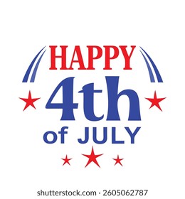 4th of July Typography Vector | Minimalist Text and Letter Design for Independence Day