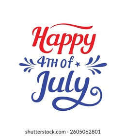 4th of July Typography Vector | Minimalist Text and Letter Design for Independence Day