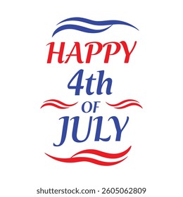 4th of July Typography Vector | Minimalist Text and Letter Design for Independence Day