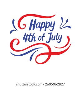 4th of July Typography Vector | Minimalist Text and Letter Design for Independence Day