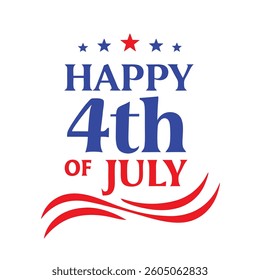 4th of July Typography Vector | Minimalist Text and Letter Design for Independence Day