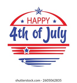 4th of July Typography Vector | Minimalist Text and Letter Design for Independence Day