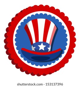 4th of july - uncle sam hat badge