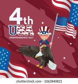 4TH JULY UNCLE SAM RIDING EAGLE