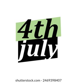 4th july unique design .green and black .Independence Day .vector file .in white background .Very simple design .