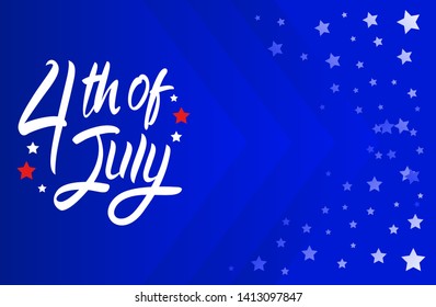 4th of July united state Independence day. with handwritten brush calligraphy