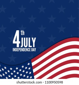 4th of July, United Stated independence day. Vector illustration.