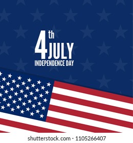 4th of July, United Stated independence day. Vector illustration.