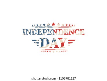 4th of July, United Stated independence day greeting. Fourth of July typographic design. Usable as greeting card, banner, background