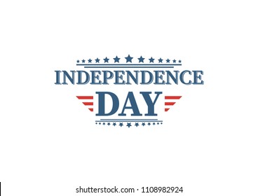 4th of July, United Stated independence day greeting. Fourth of July typographic design. Usable as greeting card, banner, background