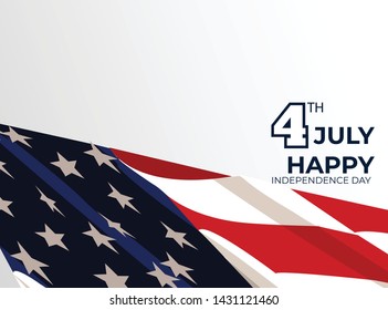 4th of July, United Stated independence day greeting. Fourth of July typographic design for greeting card, banner, background.