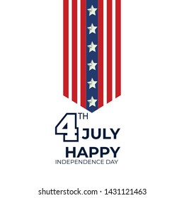 4th of July, United Stated independence day greeting. Fourth of July typographic design for greeting card, banner, background.