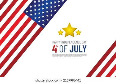 4th of July, United Stated independence day greeting. Fourth of July typographic design. Usable as greeting card, banner, background.
