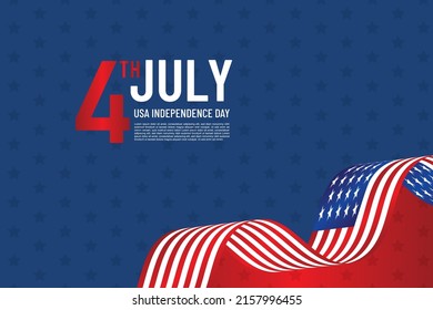 4th of July, United Stated independence day greeting. Fourth of July typographic design. Usable as greeting card, banner, background.