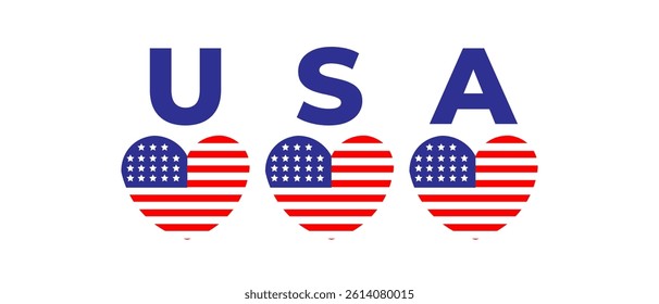 4th of July, United Stated Independence day text. For poster, card, banner, discount, special offer, cover, menu, advertising. Vector illustration EPS10 
