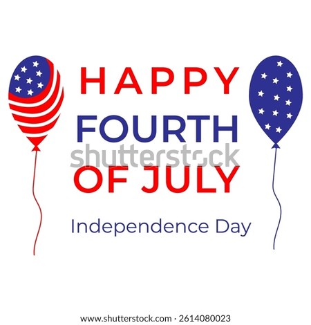 4th of July, United Stated Independence day text. For poster, card, banner, discount, special offer, cover, menu, advertising. Vector illustration EPS10 

