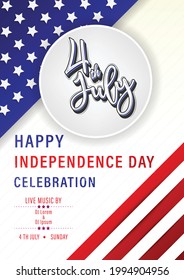 4th of July United States of America Independence day brochure or flyer template.Vector illustration.