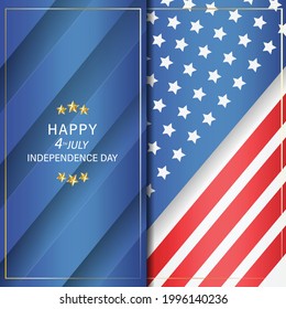 4th of July United States of America Independence day brochure or flyer template.Vector illustration.