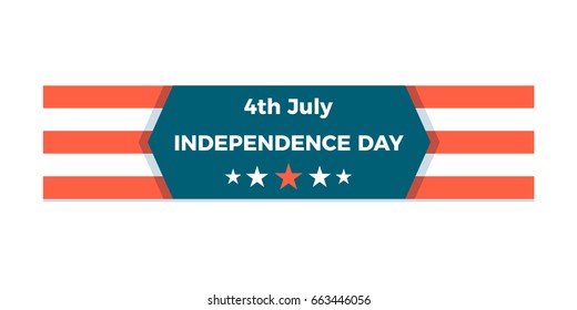 4th of July, United states of America Independence Day holiday celebration banner. Vector editable design isolated for easy usage.