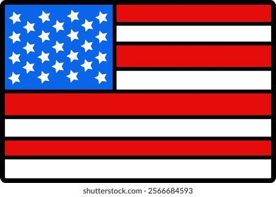 4th of July United States Flag Vector Illustration