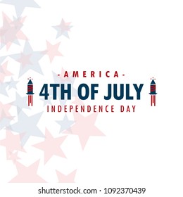 4th of July, United States independence day greeting. Fourth of July typography design. Usable as greeting card, banner, background.